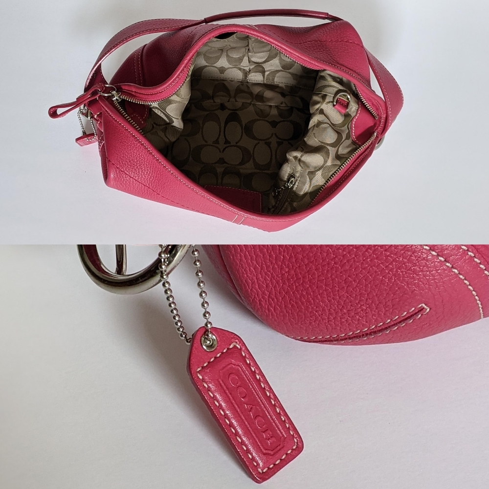 Authentic Y2K Hot Pink Leather Coach Shoulder Bag - Picture 2 of 5